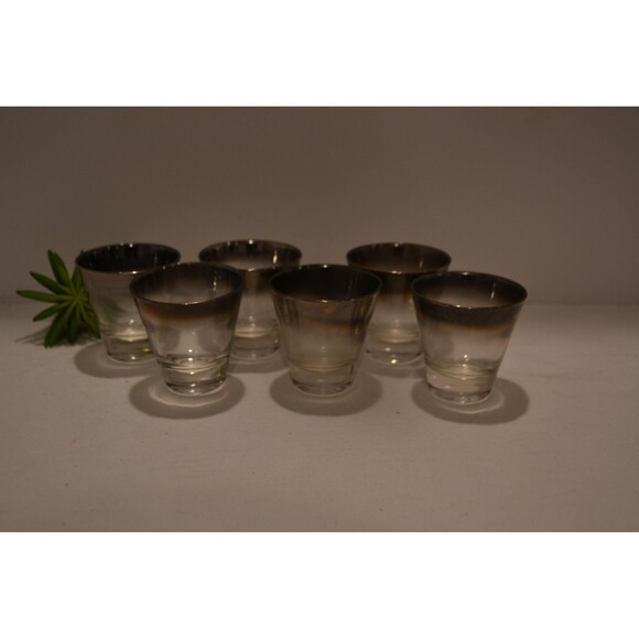 Vintage Silver Shot Glasses Ombre 1960s - Picture 3 of 5